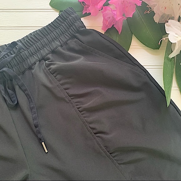 Garnet Hill Black Ruched Recycled Jogger Pant - Picture 9 of 9